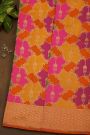 Banarasi Silk Multi-Colour Saree With Floral Brocade Pallu