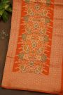 Banarasi Silk Multi-Colour Saree With Floral Brocade Pallu