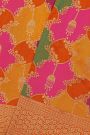 Banarasi Silk Multi-Colour Saree With Floral Brocade Pallu