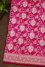 Banarasi Silk Rani Pink Saree With All Over Floral Jaal Body