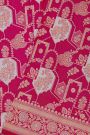 Banarasi Silk Rani Pink Saree With All Over Floral Jaal Body
