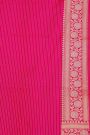 Banarasi Silk Rani Pink Saree With All Over Floral Jaal Body