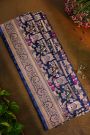 Banarasi Silk Royal Blue Saree With Cows And Swans Body