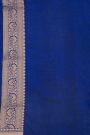 Banarasi Silk Royal Blue Saree With Cows And Swans Body
