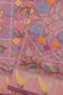 Banarasi Kora Purple Saree With Florals And Leaves Border
