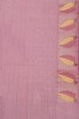 Banarasi Kora Purple Saree With Florals And Leaves Border