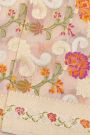 Banarasi Kora Baby Pink Saree With Florals And Leaves With Cross Lines
