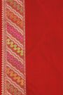 Banarasi Silk Multi-Colour Saree With Florals And Leaves With Cross Lines Border