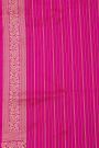Banarasi Silk Pink Saree With Florals And Leaves With Diamonds Border