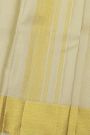 Kancheepuram Silk Off White Dhoti With Diamond Border