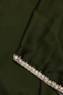 Banarasi Georgette Bottle Green Saree With Ready To Wear Blouse