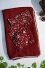 Banarasi Georgette Maroon Saree With Ready To Wear Blouse