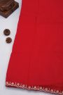 Banarasi Georgette Red Saree With Kardana Work Border