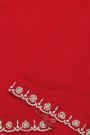 Banarasi Georgette Red Saree With Kardana Work Border