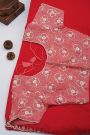 Banarasi Georgette Red Saree With Kardana Work Border