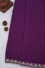 Banarasi Georgette Dark Purple Saree With Small Buttis With Zari Border