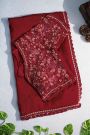Banarasi Silk Maroon Saree With Sequence Pattern Border