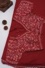 Banarasi Silk Maroon Saree With Sequence Pattern Border
