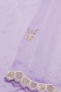 Banarasi Georgette Lavender Saree With Sequence Pattern Border