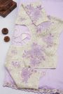 Banarasi Georgette Lavender Saree With Sequence Pattern Border