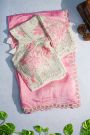 Banarasi Georgette Baby Pink Saree With Sequence Pattern Border