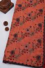 Fancy Georgette Peach Saree With Weaves Design In Kardana Work Border