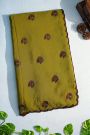 Designer Georgette Mehendi Green Saree With All Over Flower Design