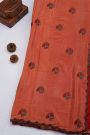 Designer Georgette Rust Saree With All Over Flower Design