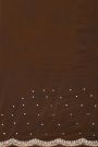 Designer Georgette Brown Saree With Florals And Diamonds With Kardhana Work Border