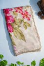 Designer Georgette White Saree With Florals And Diamonds With Kardhana Work Border