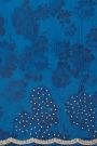 Designer Georgette Blue Saree With Florals In Kardhana Work Border