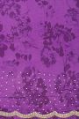 Designer Georgette Purple Saree With Florals And Diamonds With Kardhana Work Border