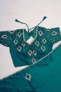 Designer Crepe Blue Saree With Weaves Design In Kardhana Work Border