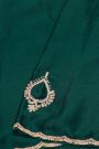 Designer Crepe Emerald Green Saree With Weaves Design In Kardhana Work Border