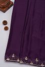 Designer Crepe Purple Saree With Florals And Diamonds With Kardhana Work Border