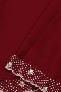 Designer Crepe Maroon Saree With Florals And Diamonds With Kardhana Work Border
