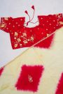Designer Crepe Multi-Colour Saree With Waves Design With Kardhana Work Border
