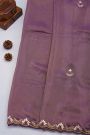Designer Crepe Purple Saree With Floral Jaal With Zardozi Work Border