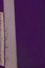 Designer Georgette Navy Blue Saree With Florals In Zari Border