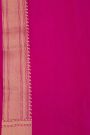Banarasi Silk Pink Saree With Cross Lines And Temples Border