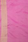 Banarasi Silk Pink Saree With Florals And Circles In Zari Border