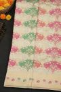 Banarasi Silk Multi-Colour Saree With Floral Jaal Border