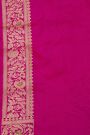 Banarasi Silk Pink Saree With Floral Jaal Border