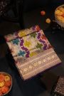 Banarasi Silk Multi-Colour Saree With Florals And Diamonds In Lines Border