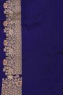 Banarasi Silk Navy Blue Saree With Florals In Cross Checks