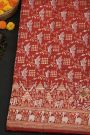 Banarasi Silk Maroon Saree With Florals And Deers In Zari Border
