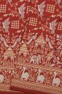 Banarasi Silk Maroon Saree With Florals And Deers In Zari Border