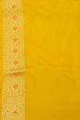 Banarasi Silk Yellow Saree With Florals And Leaves In Zari Border