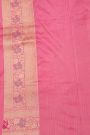 Banarasi Silk Pink Saree With Florals And Birds With Diamonds Border