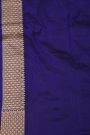 Banarasi Silk Navy Blue Saree With Florals In Cross Checks Border